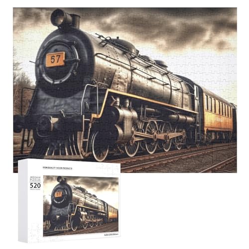 Puzzle 520 Teile Personalisierte Fotos Puzzle mit Aufbewahrungstasche Zug Puzzles Herausfordernde Bilderpuzzle Männer Frauen Wohnkultur Holzpuzzles für Familie von JEKYQ