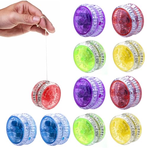 10 Stück Responsive Yoyo für Kinder,LED Licht YoYo,Kunststoff Responsive Yoyo,JoJo kinder,Yo-Yo Bag für Anfänger,Doppelzweck Purpose JoJo,Profi Jo-Jo Reaktionsschnelles,JoJo für Kinder Anfänger von JEONDFG