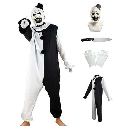 JEQHOZ Horrorfilm Kostüme Cosplay Kostüm Schwarz und Weiß Hautenges Kleidungsstück Kostüm Killer Halloween Kostüm von JEQHOZ