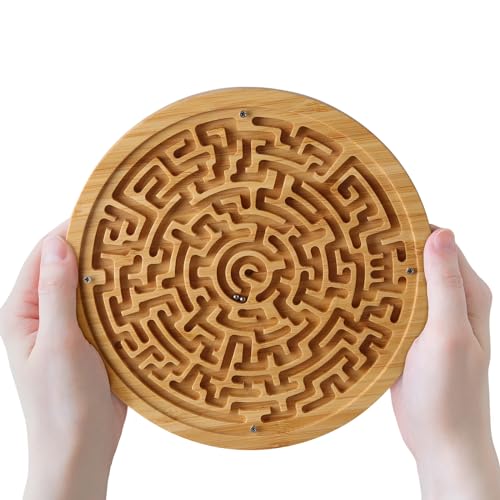 JESMAY Das Verrückte Labyrinth Murmel-Spiel,Holzspielzeug Montessori Spielzeug ab 1 Jahr,Escape Room Spiel,Geduldspiele Für Kinder,Knobelspiele Für Erwachsene von JESMAY