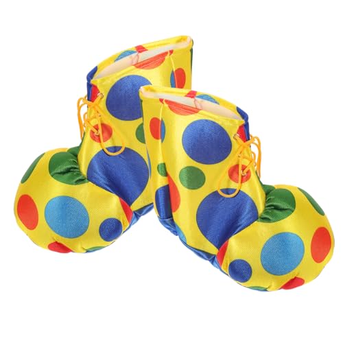 JEWEDECO 1 Paar Bunte Clown Schuhe Für Erwachsene Requisiten Clown Anziehschuhe Zirkus Clown Schuhe Halloween Party Schuhe Halloween Cosplay Schuhe Performance Clown Schuhe Stoff von JEWEDECO