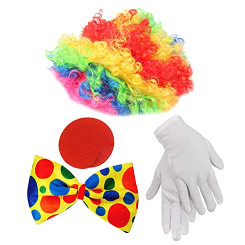 JEWEDECO 1 Satz Clown Verkleiden Clown-cosplay-zubehör Clown-zubehör Clown-kostüm-requisite Clownnasen Kostüme Für Erwachsene Clown-dekore Clown-fliege Zubehör Für Clownkostüme Plüsch von JEWEDECO