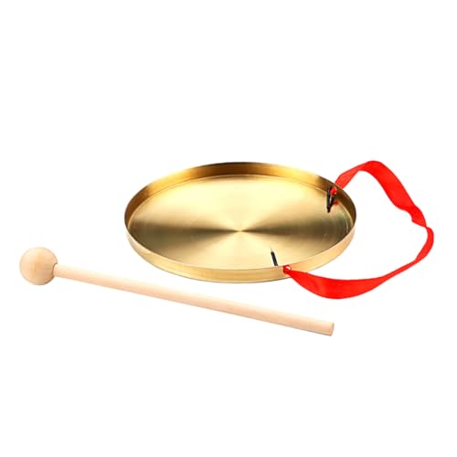 JEWEDECO 1 Satz Gong-Musikinstrument-Spielzeug Handgong für Kinder Percussion-Gong-Instrument tragbares Gongspielzeug Instrumentenspielzeug Schlaginstrument Partyzubehör Schlaggong Messing von JEWEDECO