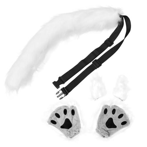 JEWEDECO 1 Satz Halloween Party Dekoration Cosplay-Accessoires Halloween Cosplay Zubehör Plüsch-Tier-Cosplay-Set Plüsch Tierpfoten Set tierische Haarnadel Party-Kostüm-Requisite Stoff von JEWEDECO