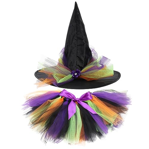 JEWEDECO 1 Satz Halloween- -kinderrockanzug Party-halloween-kleidung Dekorative Halloween-kleidung Halloween-kostüm Halloween-accessoire Festival-accessoires Zarte Hexenkleider Polyester von JEWEDECO