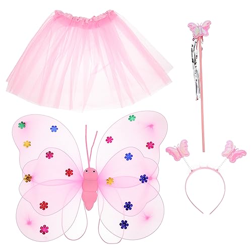 JEWEDECO 1 Satz Kostüme Für Kinder Fee Verkleidet Kostüm Engelskostüm Für Mädchen Kinderkleider Mädchen-outfit Outfit Für Mädchen Tutu-kleider Für Mädchen Kinderkostüme Schirmgewebe Rosa von JEWEDECO