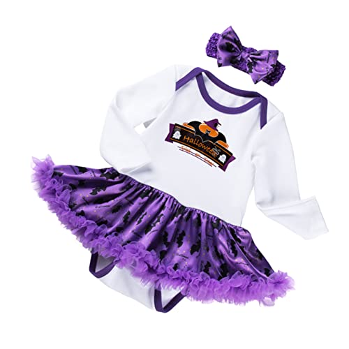 JEWEDECO 1 Satz Langärmliges Stramplerkleid -Mädchen-Outfit Halloween-Babykleidung Kleidung Halloween Outfit für Babys Halloween- -Outfit Babyrock mädchen rock Baumwolle von JEWEDECO