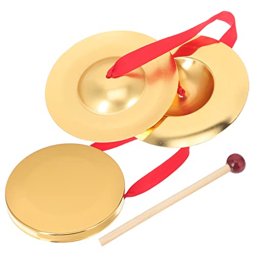 JEWEDECO 1 Satz Löwentanz-gong Kinder Spielset Desktop-gong Kinderspielzeug Lustiges Percussion-Spielzeug Hammer Spielzeug Langlebige Handglocken Oper Gong Tischgong Mini-gong Legierung von JEWEDECO