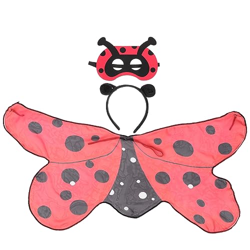 JEWEDECO 1 Satz Marienkäfer Zubehör Ladybug Kostümzubehör Ladybug Kopfschmuck Marienkäfer-Stirnband Marienkäfer-Haarschmuck Feenflügelkinder Halloween-Fee-Kostüme Polyester (Polyester) von JEWEDECO