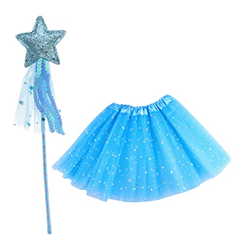 JEWEDECO 1 Satz prinzessin anzug Prinzessinnenkleid für Mädchen Feenrock Mädchen Anzug verkleidung kinder kinderkleider Feen-Tutu-Kostüm Cosplay-Kleid für Mädchen Polyester Sky-blue von JEWEDECO