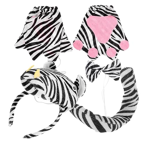 JEWEDECO 1 Set Halloween Zebra Stirnband Tierkostüm Erwachsene Halloween Kostüme Für Zebra Stirnbänder Für Frauen Erwachsene Zebra Ohren Zebra Ohr Stirnband Zebra Kostüm von JEWEDECO