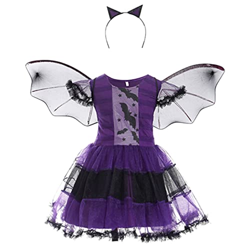 JEWEDECO Halloween- Halloweenkostüme Für Kinder 1 Set Hexenkostü Halloween Umhang Mit Cosplay Set Für Ädchen Halloween Dress up Outfit Bühnenaufführung Kostü Für von JEWEDECO