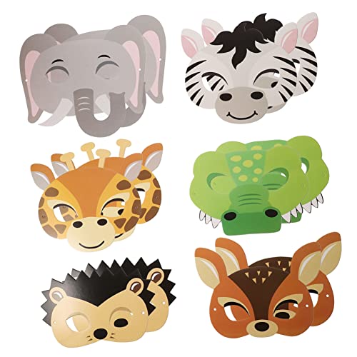 JEWEDECO 12St Maske halloween halllowen animals kucheltier mitgebsel kindergeburtstag animarus Fuchs Karikatur Gesicht Partygeschenke kinderparty Papier von JEWEDECO