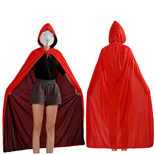 JEWEDECO 2 Stück Halloween Vampir Umhang Mit Kapuze Und Tasche Für Erwachsene Schwarz Rot Ideales Kostü Für Halloween Partys Und Themenveranstaltungen von JEWEDECO