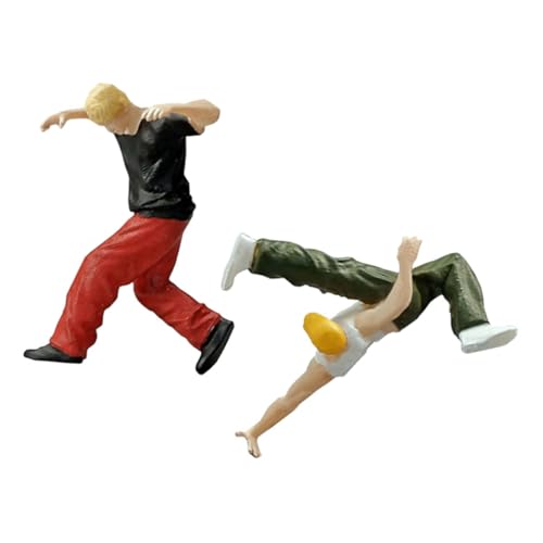 JEWEDECO 2 Stück Miniatur Hip Hop Modell Sandtisch Requisite Hip Hop Männer Dekoration Hip Hop Tänzer Figur Dekoration Sand Tischdekoration Mini Dekoration Stilvolle Hip Hop von JEWEDECO