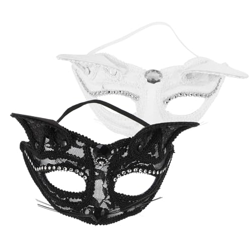 JEWEDECO 2St Fuchs-Spitzenmaske Halloween-Auge Cosplay-Tiermaske Karneval Cosplay Maske Fuchs Maskerade Maske Wolfsmaske Cosplay-Maske Maskierte Maske Cosplay-Fuchsmaske Tiere Maske Plastik von JEWEDECO