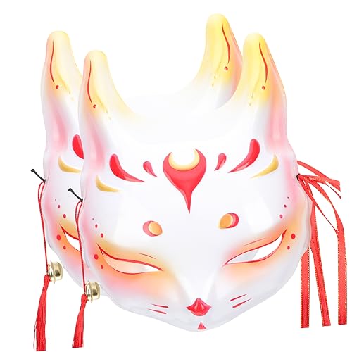 JEWEDECO 2St Tanzmaske Halloween-Tiermasken halbe Tiermasken einzigartige Halloween-Party-Maske Katzenmasken halloween masken halloweenmaske einzigartige Maske halbe Gesichtsmaske PVC rot von JEWEDECO