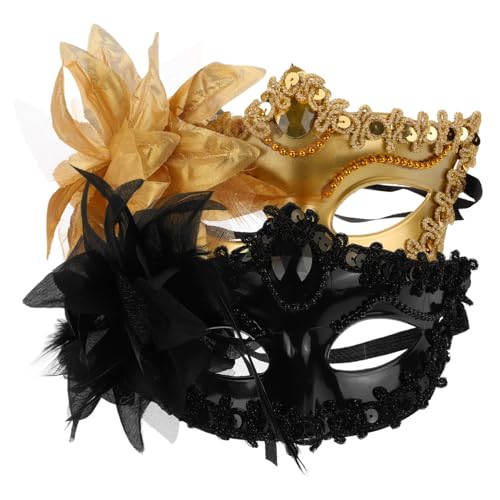 JEWEDECO 2St halbe Gesichtsmaske Maskierte Maske Partymaske Phantasievolle Maske Frauenmaske Maskenball halloween deko Cosplay-Masken Frauen-Maskerade-Maske Maskerade Masken Plastik von JEWEDECO