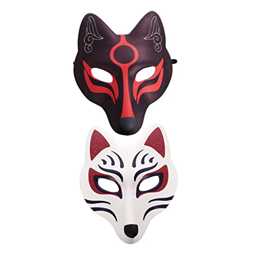 JEWEDECO 2st Fuchs Maske Erwachsene Maske Lustige Partymaske Halloween-hacker Katzenmasken Für Frauen Katzenfrauenmaske Gesichtsmaskenkostüm Party Verkleiden Masken Zarte Halbmaske Eva von JEWEDECO