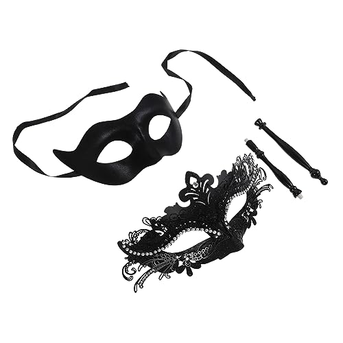 JEWEDECO 2st Maskerade Masken Beängstigende Masken Gasmaske Untergangsmaske Dinosauriermaske Schädelmaske Maskerade Maske Frauen Maskerade-maske-paar Gesicht Halloween-maske Black Plastik von JEWEDECO