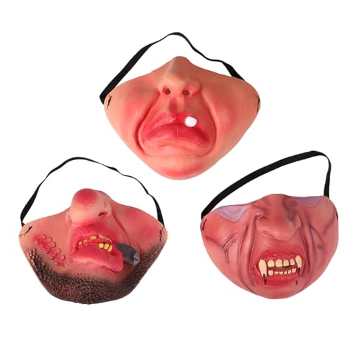 JEWEDECO 3St Halloween-Maske halloween halloween assecoires mouth mask horrormaske halloween Maskerade-Dekoration hässliche Maske Streichkostüm Horror-Maske Cosplay-Maske von JEWEDECO