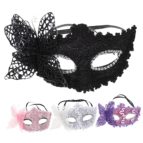 JEWEDECO 4 Stück Maskerade Maskerade- Venezianische Augenmasken dekorative masken für halloween hallowen masks Leistungsrequisiten Schmetterlinge entwerfen Masken von JEWEDECO