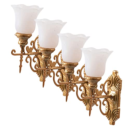 JEWEDECO 4 Stück Teiliges Miniatur Sandtisch Wandlampe Mini LED Wandlampen Weißlicht Realistische Landschaftsornamente für Puppenhaus und Sandtisch Dekoration JEWEDECO 4 Stück Teiliges Miniatur Sandtisch Wandlampe Mini LED Wandlampen Weißlicht Realistische Landschaftsornamente für Puppenhaus und Sandtisch Dekoration von JEWEDECO