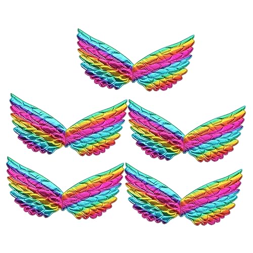 JEWEDECO 5St Party Wing Requisiten kleiner Mädchenflügel Elfenstütze Engelsflügel halloween costume halloween kleidung Halloweenkostüm Elfenflügel Verkleide dich Polyester Colorful von JEWEDECO