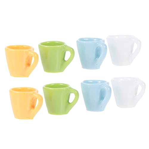 JEWEDECO 8er Set Miniatur Becher Für Puppenhaus Bunte Mini Landschafts Mug Modelle Ideal Für Szenerien Und Dekorationen Mini Tassen 4 Farben Je von JEWEDECO