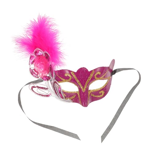 JEWEDECO Blumenseitige Federmaske Gefiedermaske Für Cosplay Halloween-party-maskenstütze Cosplay-maskenstütze Gefiedermaske Für Frauen Karnevalsmaske Cosplay-partymaske Gittergewebe von JEWEDECO