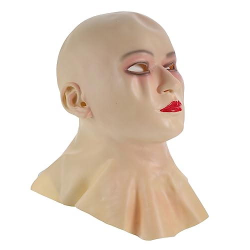 JEWEDECO Cosplay Mask Helm Bald Beauty Face Cover Bald Kostümzubehör Kostümmaske Für Halloween Bald Cap Für Monk Cosplay Halloween Kostüm Party Maske Horror Bareheaded Maske Streich von JEWEDECO