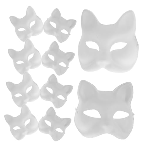 JEWEDECO DIY Malbare Masken Set Weiße Katzen Und Fuchs Masken Zum Selbergestalten Für Halloween Karneval Und Cosplay Kreative Papiermasken Für Mottopartys Und Bastelprojekte von JEWEDECO