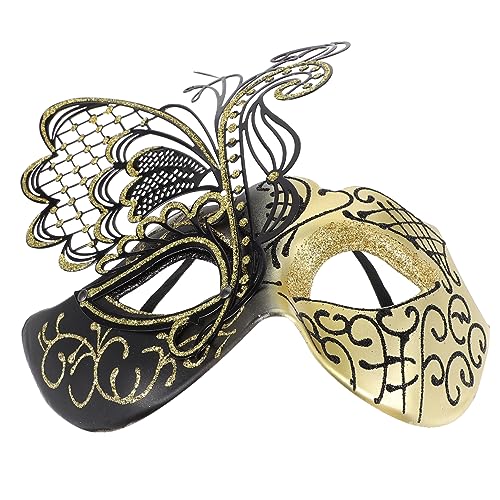 JEWEDECO Diamant-Schmetterlings-Maske Maskerademasken Partymasken Cosplay Augenmaske Ballkostüm halloween masken halloweenmaske eye mask Cosplay-Masken Kopfbedeckung anziehen Plastik Golden von JEWEDECO