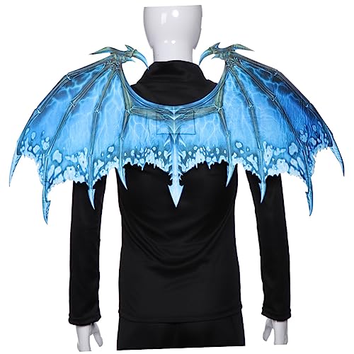 JEWEDECO Drachenflügelkostüm Halloween-gruselkostüme Erwachsene Drachenflügel Und Maske Feenflügel Für Erwachsene Halloween-cosplay-party-requisiten Drachenflügel Kostüm Teufelsflügel Blue von JEWEDECO