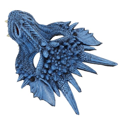 JEWEDECO Drachenmaske Blau Für Halloween Kostümparty Maskerade Und Cosplay Realistische Verkleidungsrequisite Für Auftritte Und Karneval von JEWEDECO