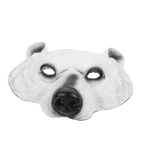 JEWEDECO Eisbär-Maske halloween costume gesichtsmaske Verkleidung halloween-masken haloween mask Schutzmaske Partymasken für Erwachsene Maskerade Festival-Party-Maskendekorationen Pu Weiß von JEWEDECO