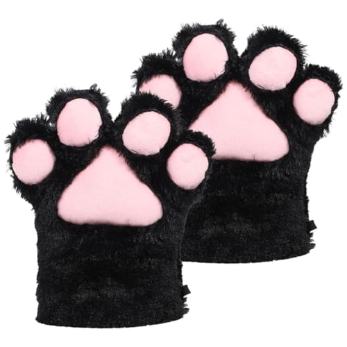 JEWEDECO Flauschige Katzenpfoten Handschuhe Für Cosplay Winter Katzenkrallen Handschuhe Aus üsch Warme Fingerlose Handschuhe Für Und Erwachsene Ideal Für Tierkostüme Und Kalte Tage von JEWEDECO