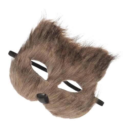 JEWEDECO Fuchs Maske halloween maske halloween-maske halloweenmasken babor maske Maskerade Fuchsmaske japanisch Cosplay-Fuchsmaske halbe Gesichtsmaske Cosplay-Partymaske Flaum Light Brown von JEWEDECO