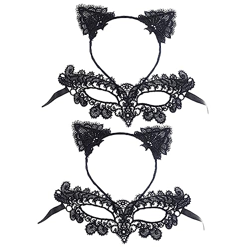 JEWEDECO Halbgesichtsmaske Mit Stirnband Spitzenmaske Kostümzubehör Für Halloween Maskerade Party Bankett Und Tanzveranstaltungen Inkl Kopfband Und Blumenmaske von JEWEDECO