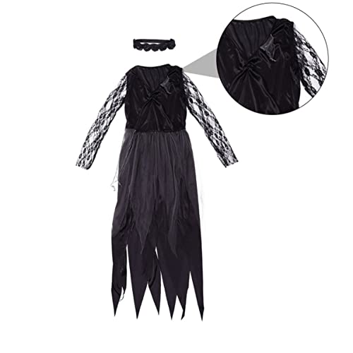 JEWEDECO Halloween Geisterbraut Kostü Für Damen Langes Elegantes Kleid Für Die Halloween Party Vampir Thema Inklusive Dekorativer Details Größe Ideal Für Karneval Und von JEWEDECO