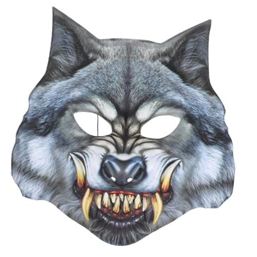 JEWEDECO Halloween Karneval Party Maskerade Halbgesichts Tierwolfmaske (Blutige Wolfsmaske) Tiermaske Maskenmaske Frauenmaske Cosplay Dekorative Partymaske von JEWEDECO