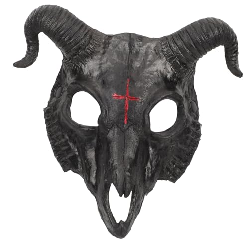 JEWEDECO Halloween-Maske Bullenmasken Maskerade-Maske Frauen auf Stock Neuheit Halloween-Kostüm halloween costume halloween kleidung Accessoires zum Anziehen Tierförmige Maske Pu Black von JEWEDECO