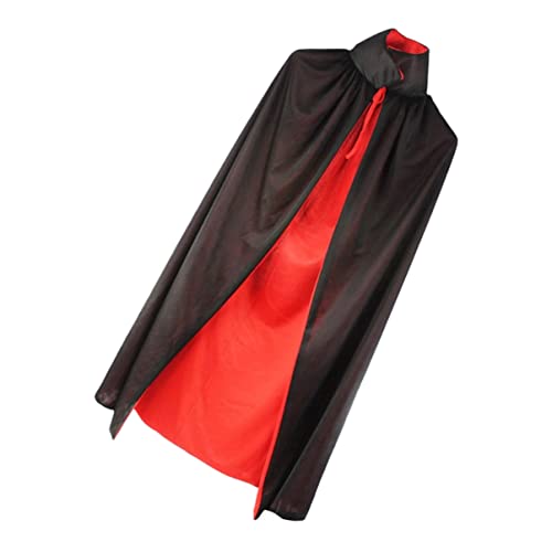 JEWEDECO Halloween Vampir Umhang Für Damen Schwarzes Und Rotes Cosplay Cape Mit Stehkragen Perfekt Für Halloween Karneval Und Kostümpartys änge von JEWEDECO