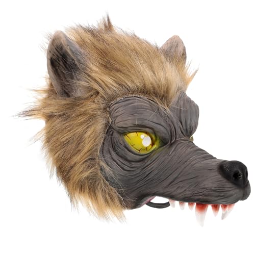 JEWEDECO Halloween-werwolfgesicht Wolfskopf Tierische Maske Werwolf-kopfmasken Halloween-masken Tier Halloween-horror Monstermaske Gruselige Vollkopfbedeckung Wölfe-maske Kostüm Emulsion von JEWEDECO