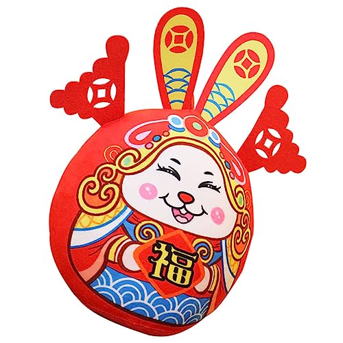 JEWEDECO Jahr des Hasen Plüschspielzeugs Jahr des Hasen Maskottchens Puppe Chinesisches Tierkreiszeichen Plüschtier Sternzeichen Kaninchen Maskottchen Hängende Kaninchen Puppen Hasen von JEWEDECO