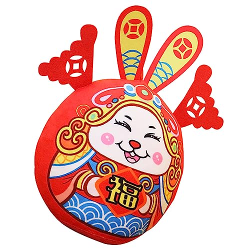 JEWEDECO Jahr des Kaninchens Plüschtier Stofftier Spielzeug Kaninchen Maskottchen Spielzeug Jahr des Kaninchens Maskottchen Chinesisches Tierkreiszeichen Plüschtier Jahr des Kaninchens von JEWEDECO