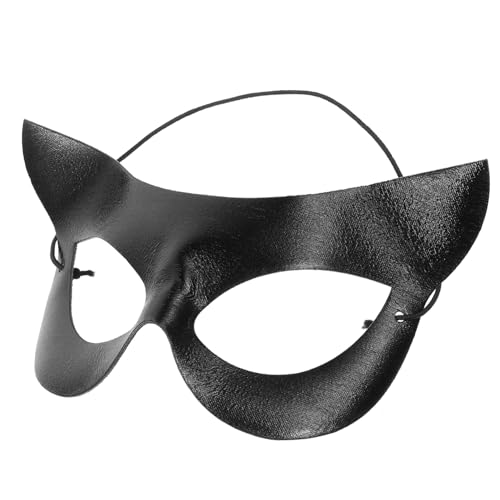 JEWEDECO Katzenmaske Für Halloween Halbe Gesicht Maske Ideale Maskerade Für Karneval Partys Und Fasching Perfekte Kostümzubehör Für Tierliebhaber Und Kostümpartys von JEWEDECO