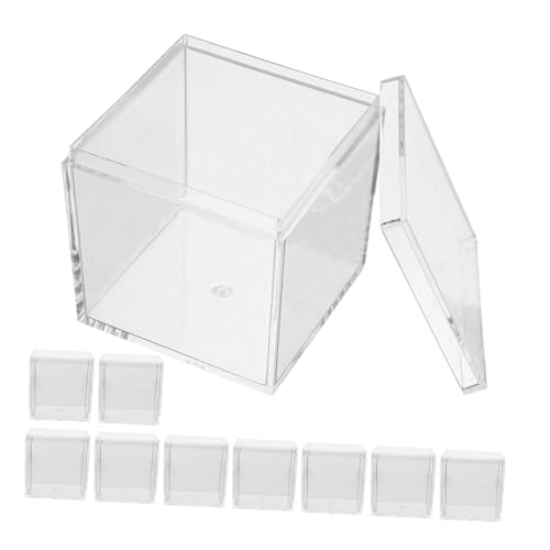 JEWEDECO Klare Würfelboxen Lebensmittelgeeignete Quadratische Für Mineralien Pflanzen Und Tiere Transparente Organisatorbox Für Schreibtisch Und von JEWEDECO