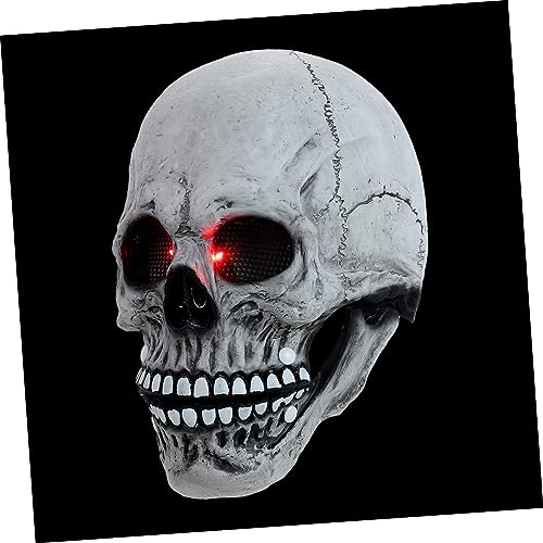 JEWEDECO Leuchtende Schädelabdeckung Halloween-Requisiten gruselige Schädelmaske Kostüm halloween costume halloween kleidung stutzenhalter Halloween-Maske Clown-Cosplay-Zubehör Skelettmaske von JEWEDECO