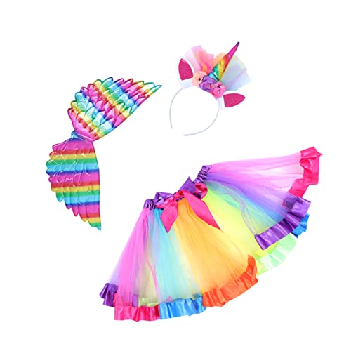 JEWEDECO Lustiger Tüllrock Für Kinder Mit Flügelmotiv Und Passendem Kopfband Perfekt Für Kinderpartys Kostümpartys Und Karneval Bunt Und Verspielt Für Kreative Outfits von JEWEDECO